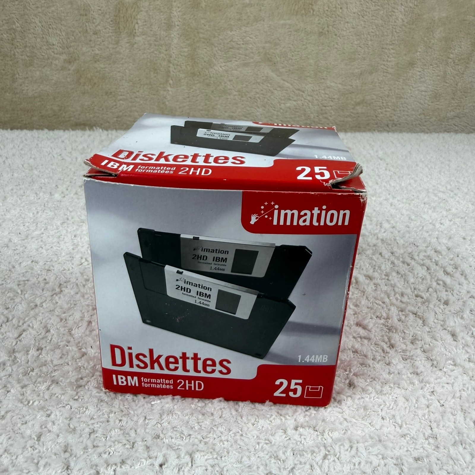 Imation 2 Open Boxes 3.5 In 1.44MB Floppy Disks IBM Formatted 2HD Unused Qty 49