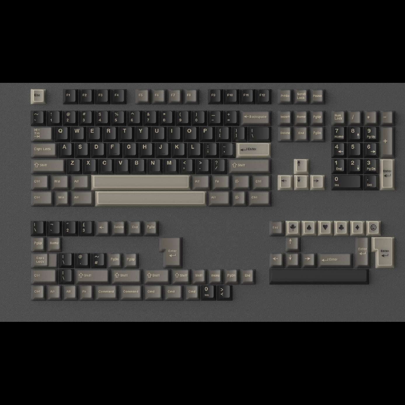Brown APES Cherry Profile PBT+PC Material Doubleshot Keycap Set