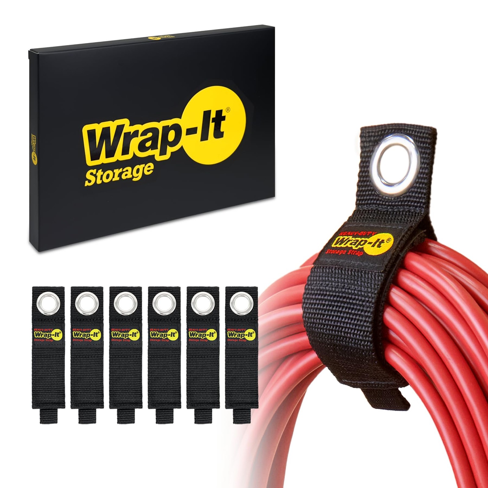 Heavy-Duty Wrap-It Storage Straps 10-inch 6 Pack