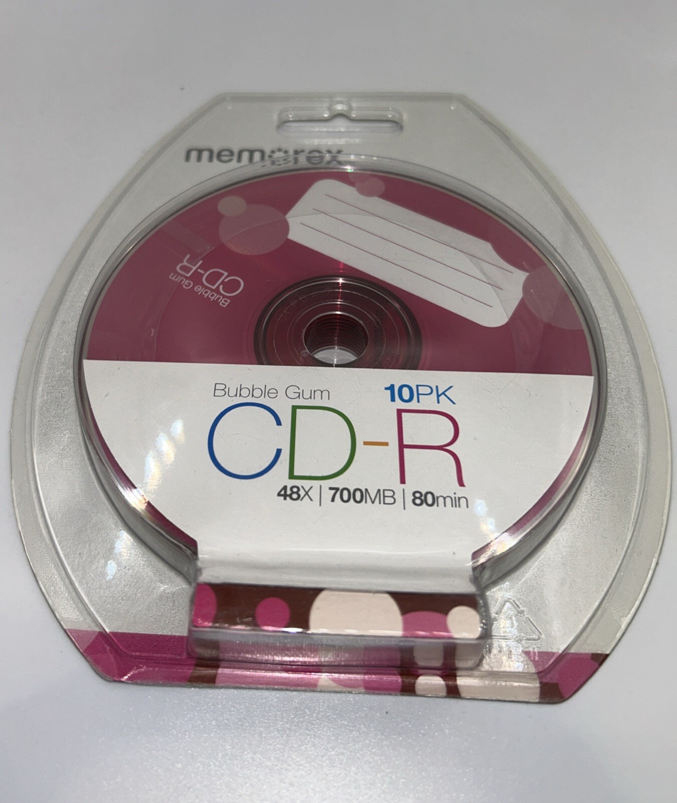 NEW Memorex Bubble Gum CD-R 10 Pack Blank Recordable Discs New 700 MB 80 Minutes