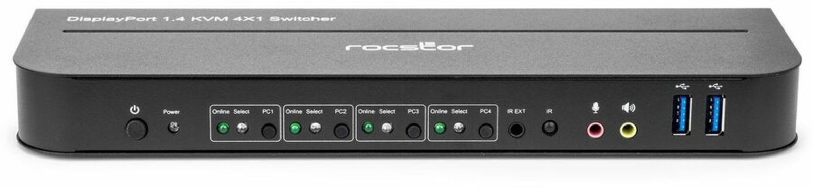 Rocstor - Y10A327-B1 - Rocstor SolidKVM SK04 DisplayPort 1.4 and USB 3.0 4 1