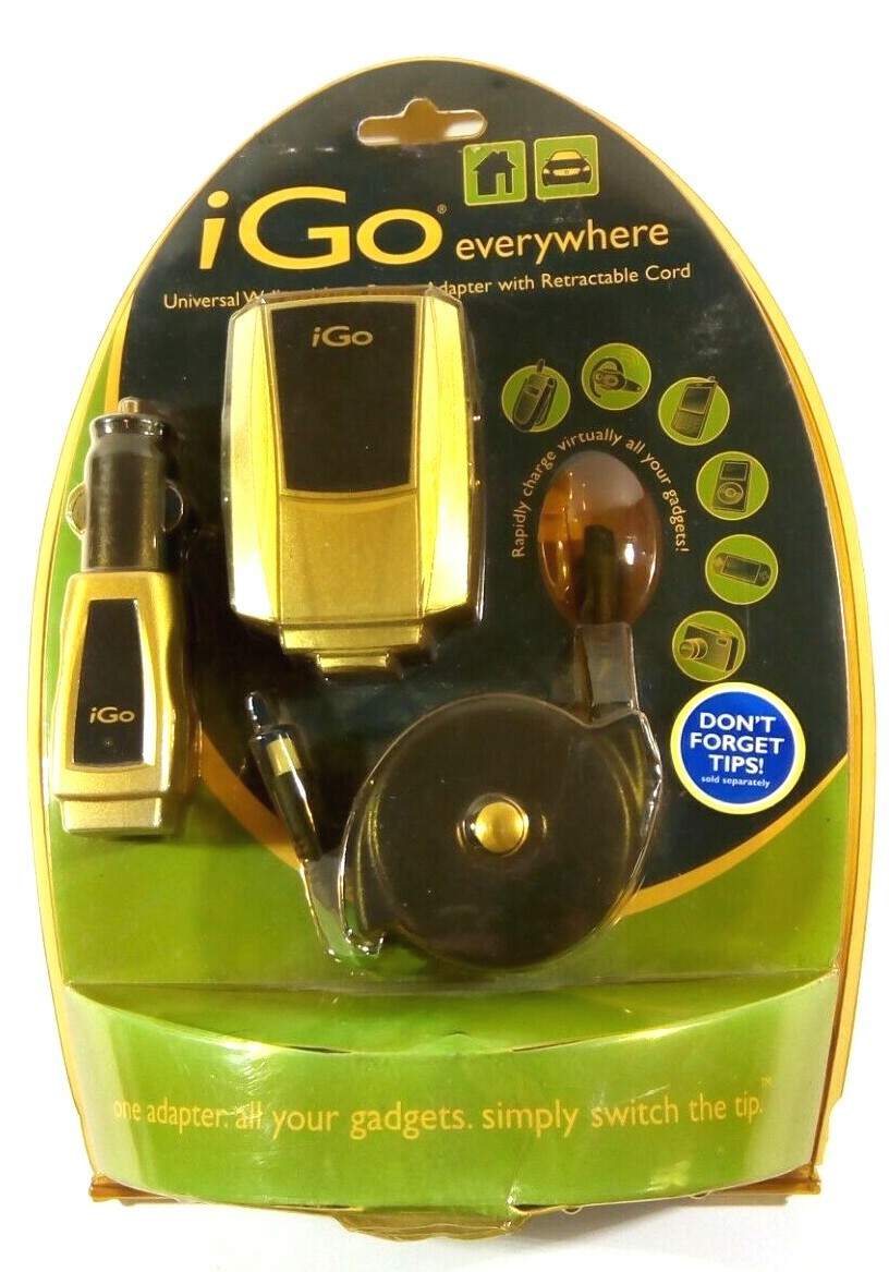 iGO Everywhere Universal Wall & Auto AC/DC Power Adapter with Retractable Cord