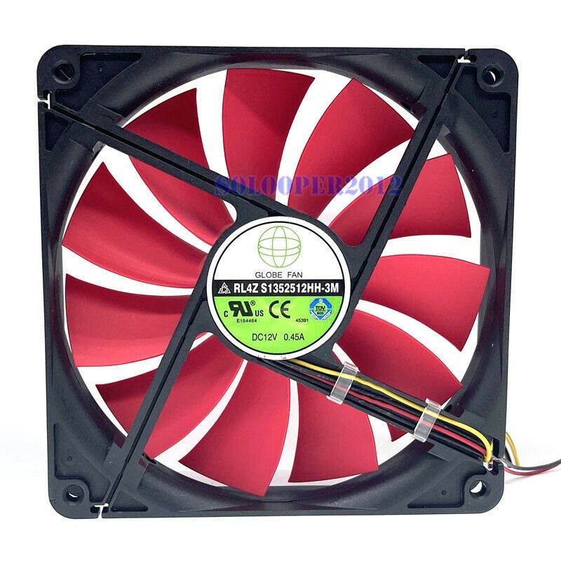 S1352512HH-3M 135X135X25mm 135mm PSU Computer PC Axial 0.45A DC 12V Cooling Fan