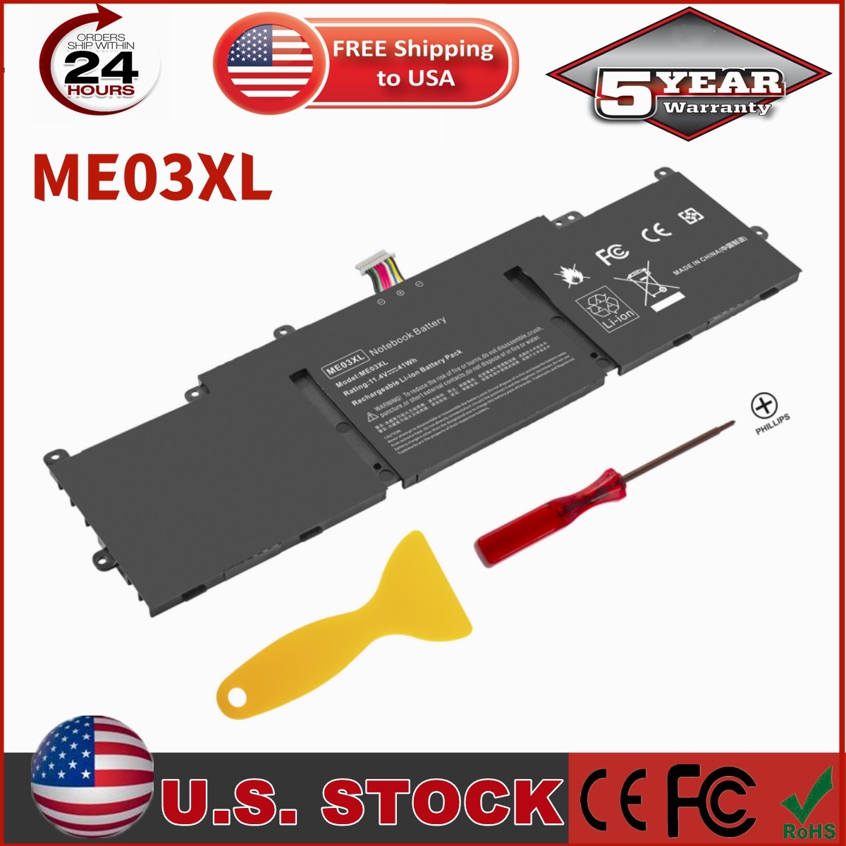ME03XL Battery For HP Stream 11 13-C010NR Notebook 787521-005 787089-541