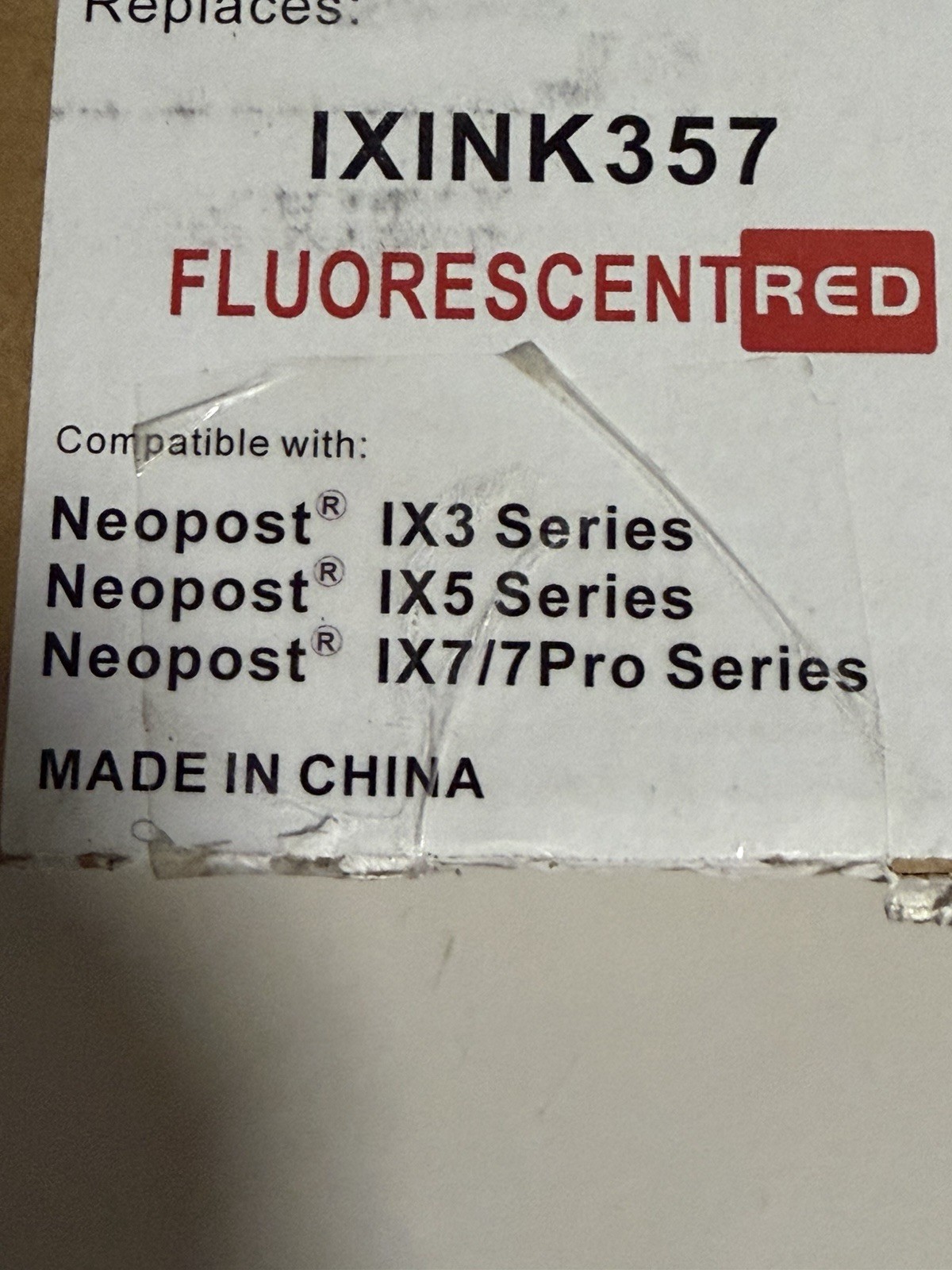 Neopost IXINK357 Compatible Inkjet Ink Cartridge Fluorescent Red IJ Series