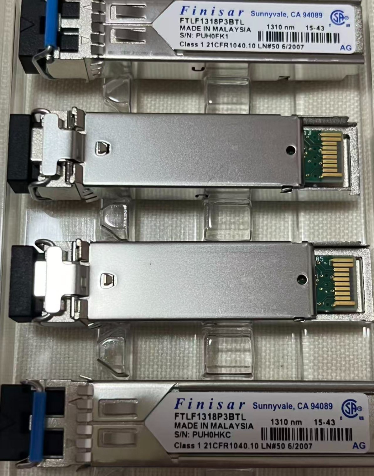 FINISAR FTLF1318P3BTL 1.25G SFP Transceiver 1000BASE-LX 10km Industrial Grade