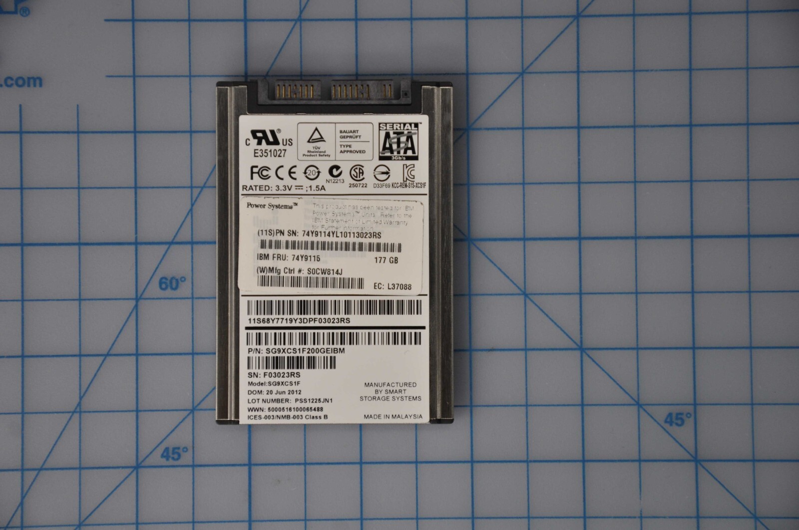 IBM 7895-8207 177GB 1.8" SATA SSD Solid State Drive Grade A 74Y9115