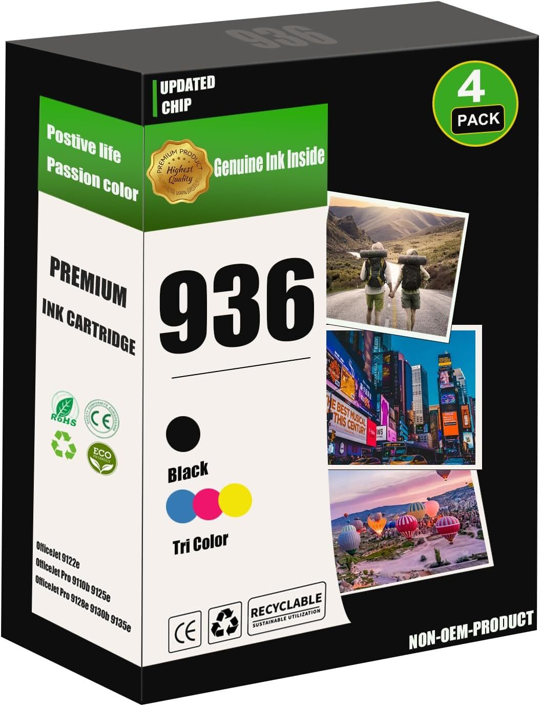 4PK 936 Compatible Ink Cartridges For HP 936 OfficeJet Pro 9120 9110 