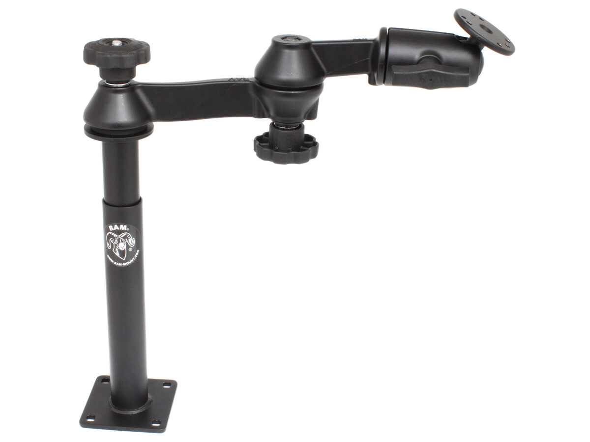 RAM Tele-Pole System with 8" & 9" Poles, Double Swing Arms & Round 2.5" Plate