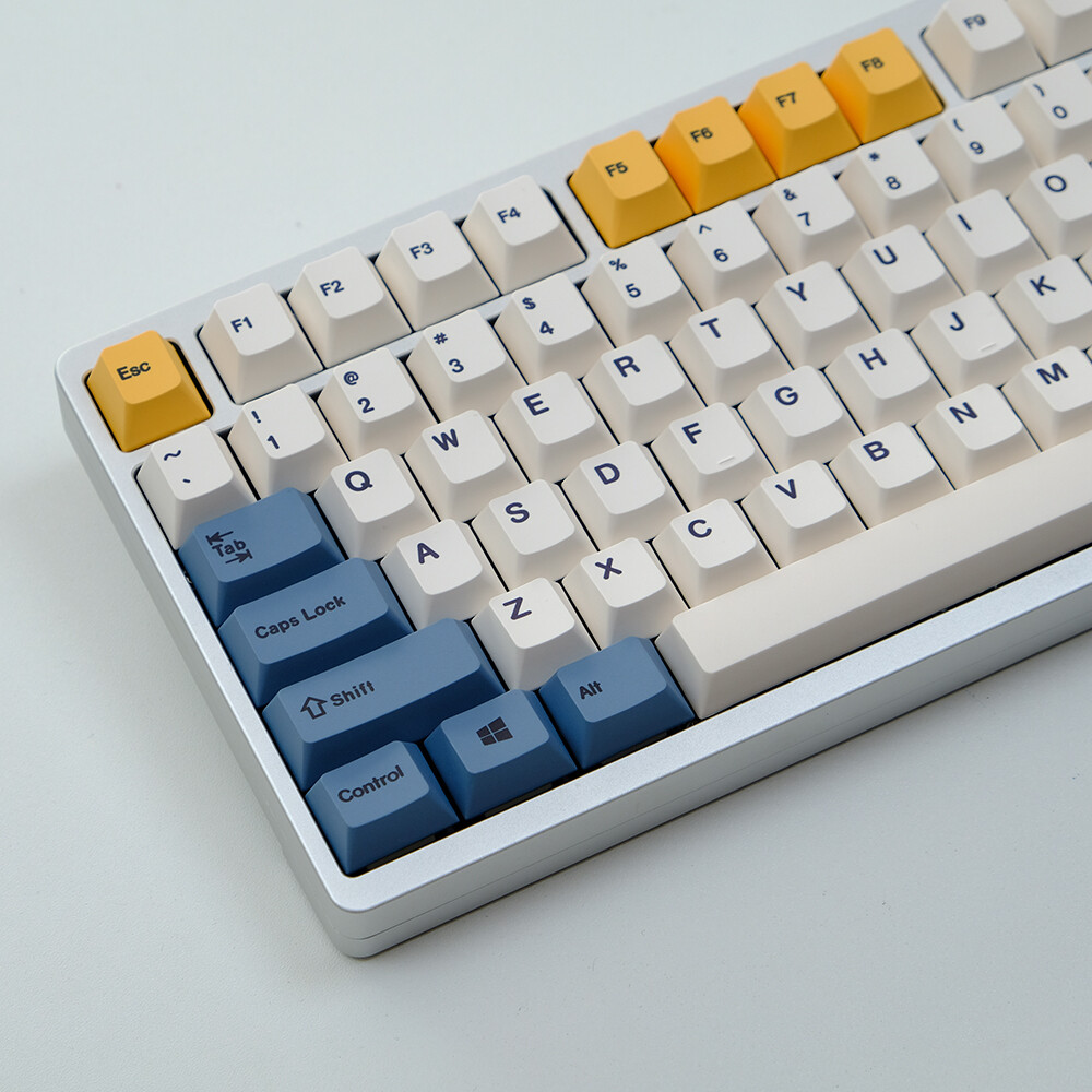 Apricot Yellow Retro Dye Sublimation Cherry Profile PBT Keycap Set