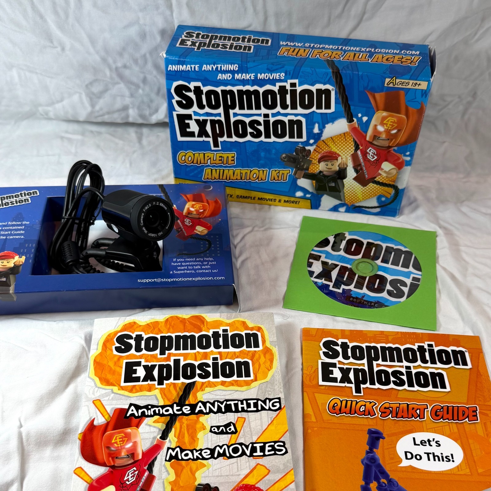 Stopmotion Explosion Complete Animation Kit 1080p HD Video Camera Open Box New