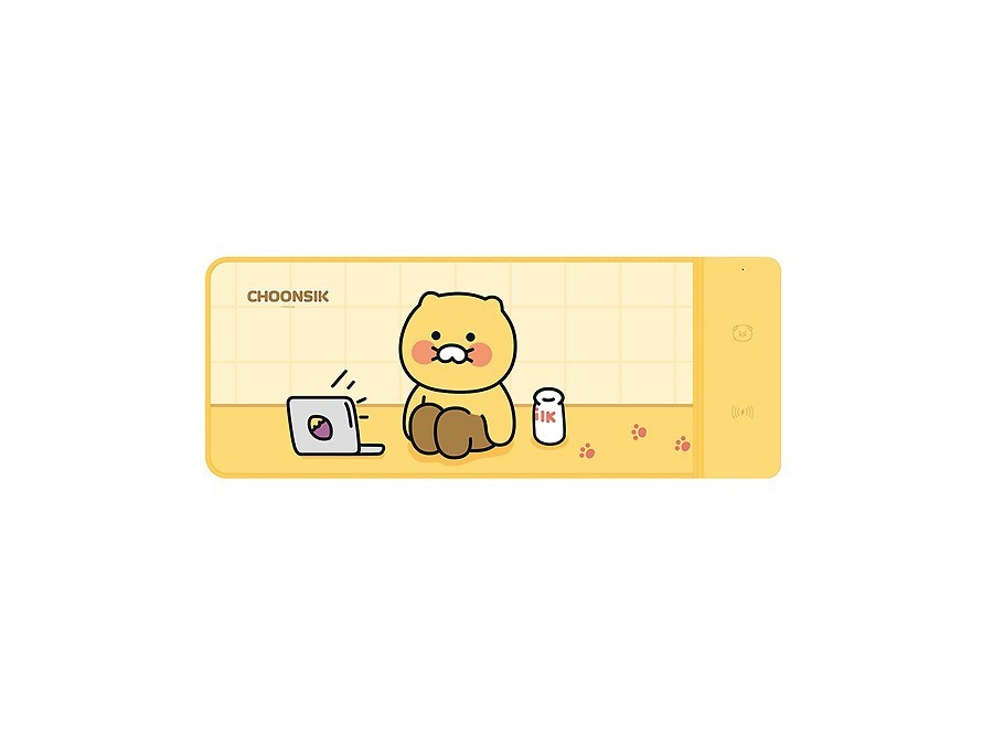 Kakao Friends Wireless Charging Extended Mouse Pad Yellow Desk Mat 1 Pack
