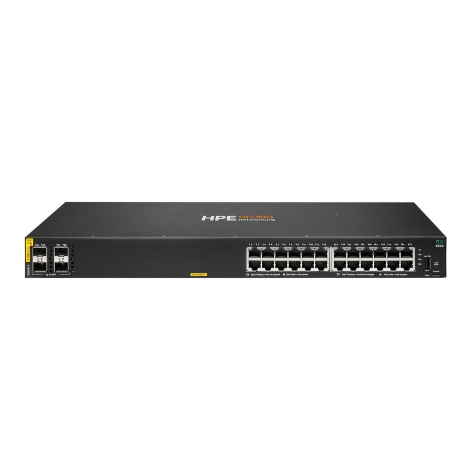 HPE R8N87B Aruba Networking CX 6000 24 Port Class4 PoE 4p SFP 1G 370W Switch New