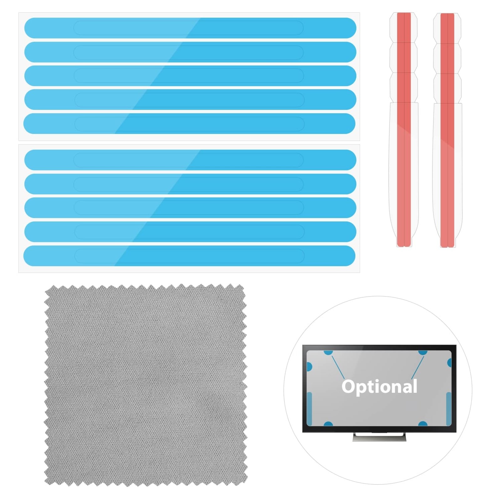 12pc Privacy Filter Adhesive Strips 2 Slide Mount Tabs for Laptop Monitor Black