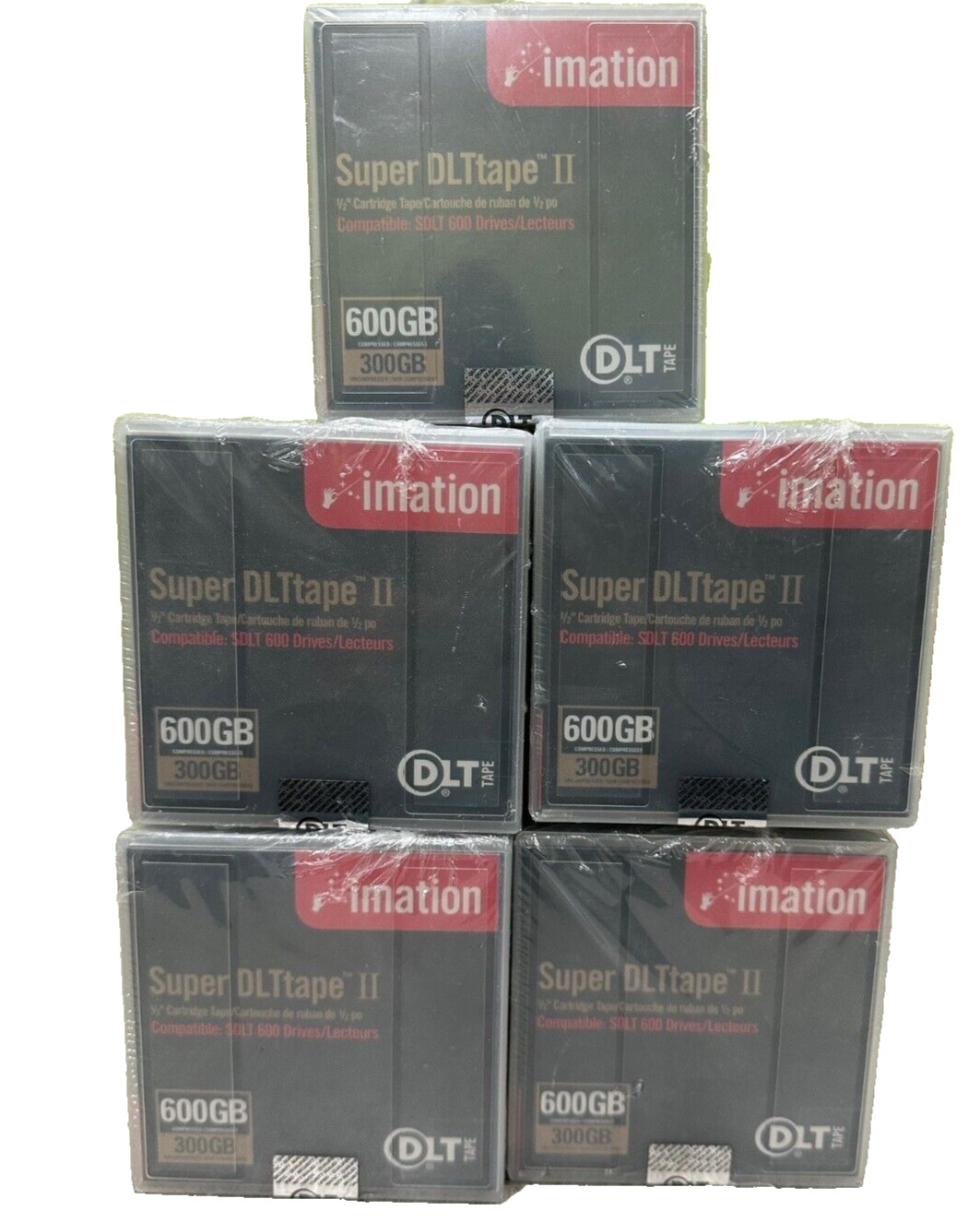 Lot of 22 imation 1/2" Super DLT II Cartridge, 2066ft, 300GB Native/600GB Comp