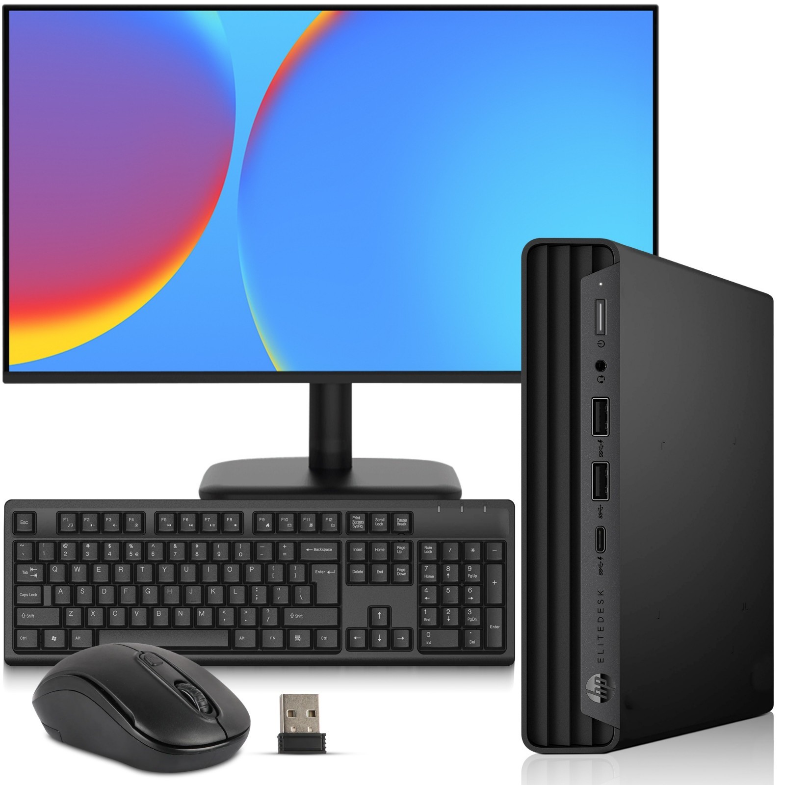 HP 800 G6 Mini Desktop PC i7-10th 32GB RAM 1TB SSD Wi-Fi 24" LED Windows 11 Pro