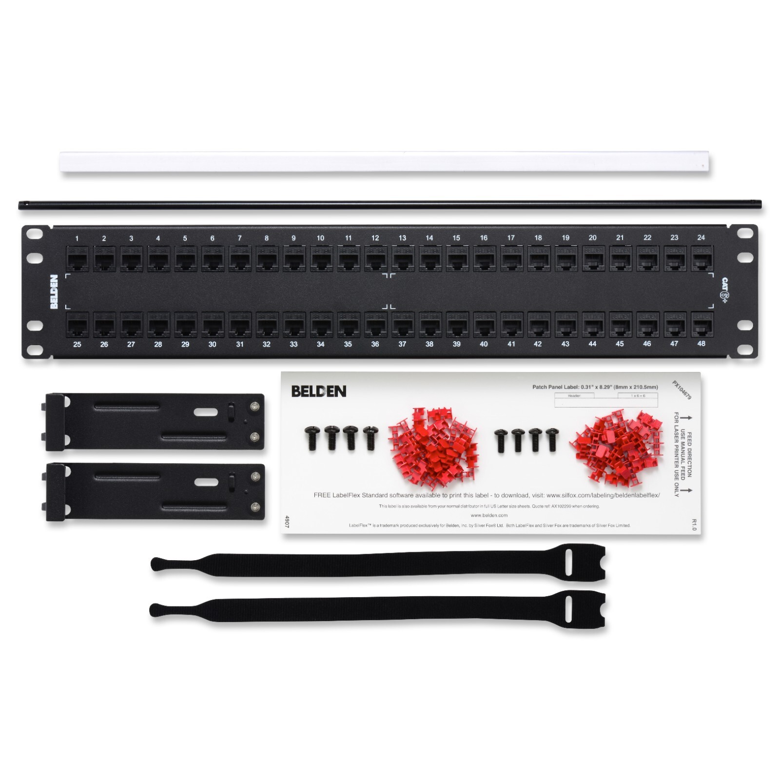 Belden AX103255 48-Port CAT 6 KeyConect Patch Panel 2U Black