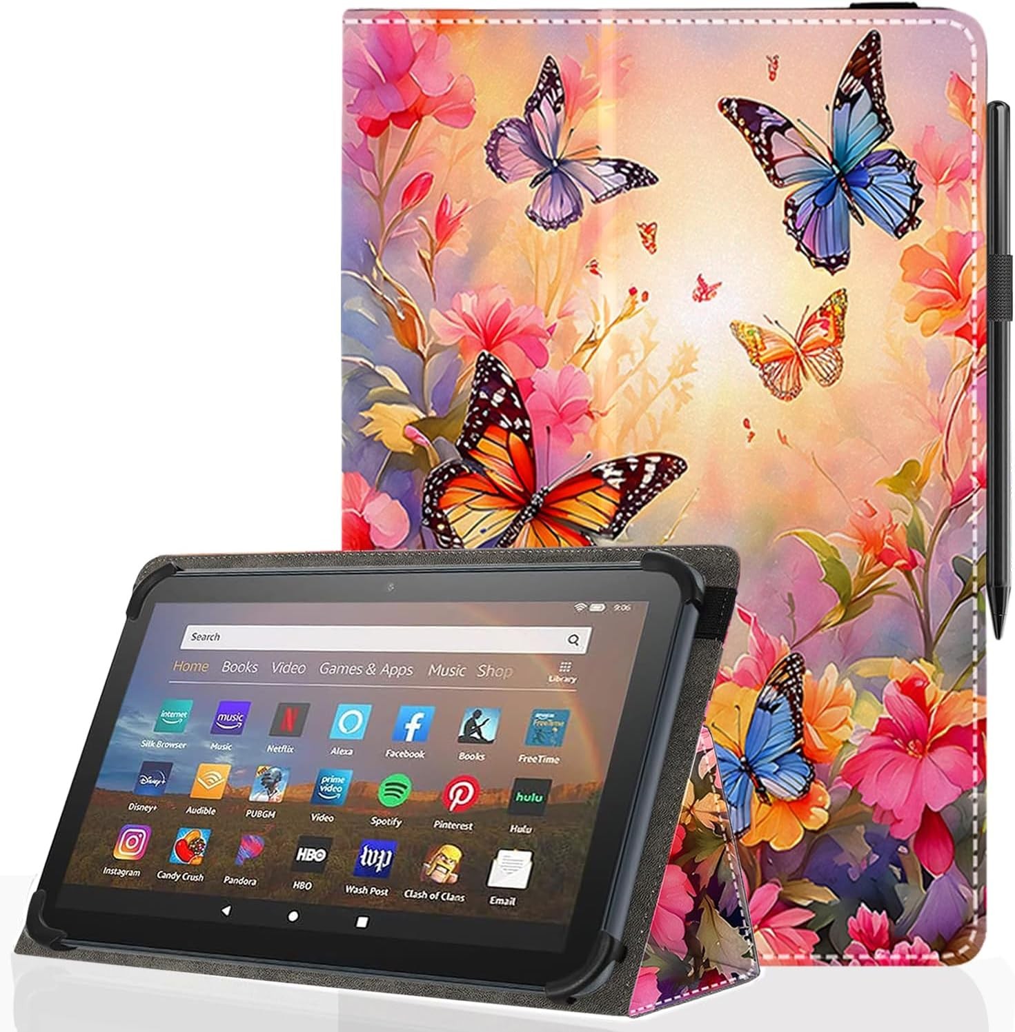 Universal 10 10.1 Inch Android Tablet Case,Slim Folding Stand Cover for All 9"-1
