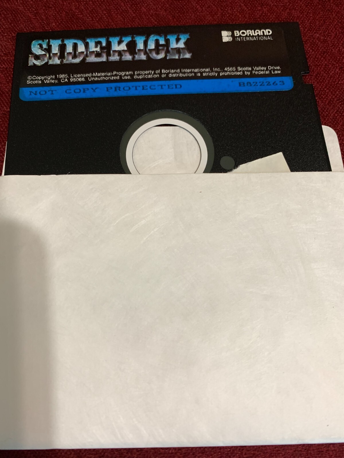 Sidekick 1985 Version 1.542 Desktop Organizer Software 5.25"   Borland / AST