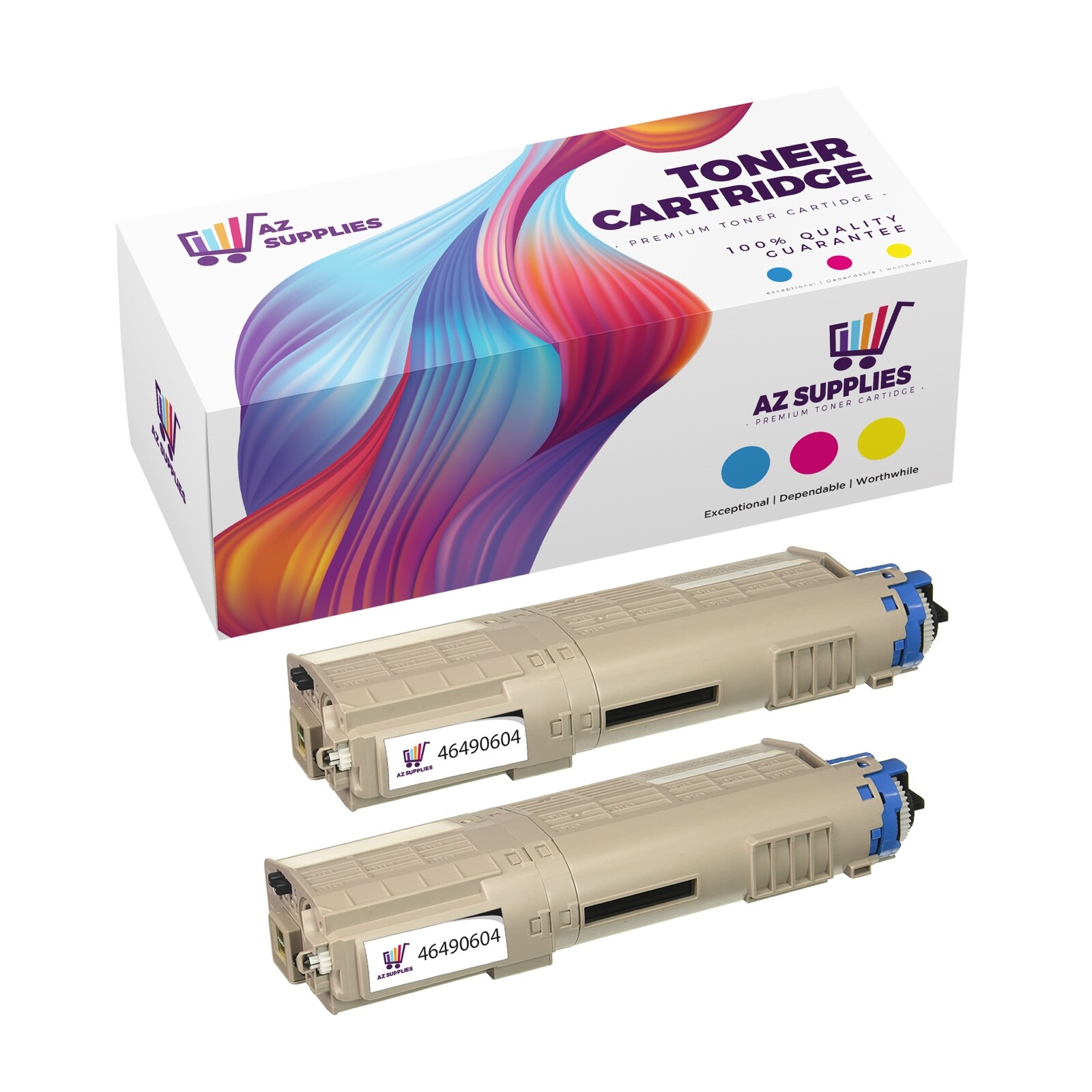 OKI Data Compatible Toner Cartridge for 46490604 C532 C532dn MC573 Black 2 Pack