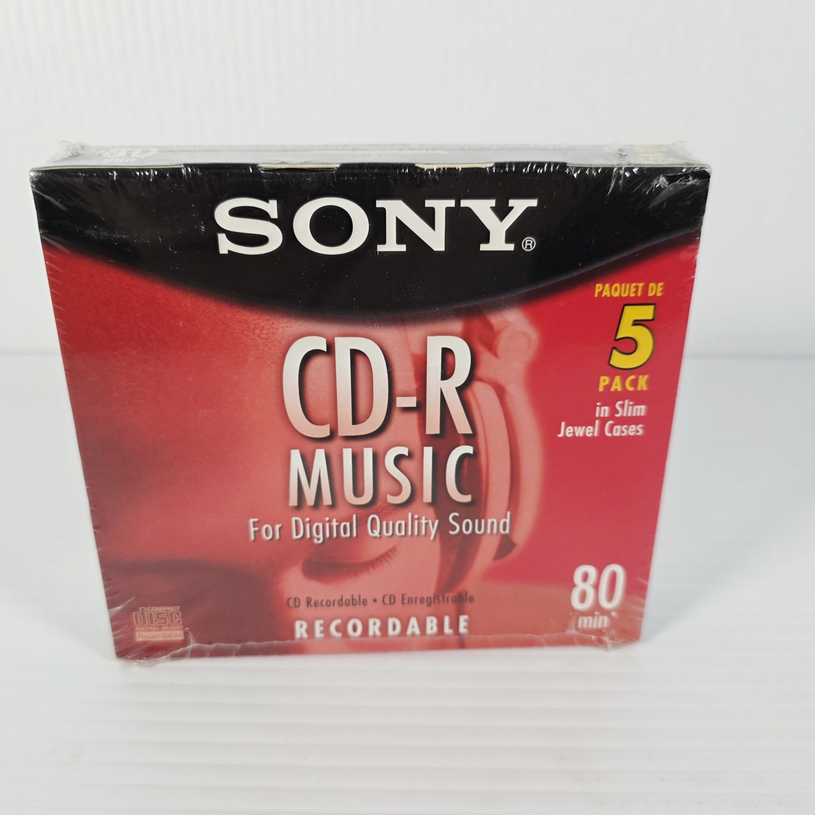 Sony CD-R Audio Music 5 CDs Pack Recordable In Slim Jewel Cases - New Sealed 