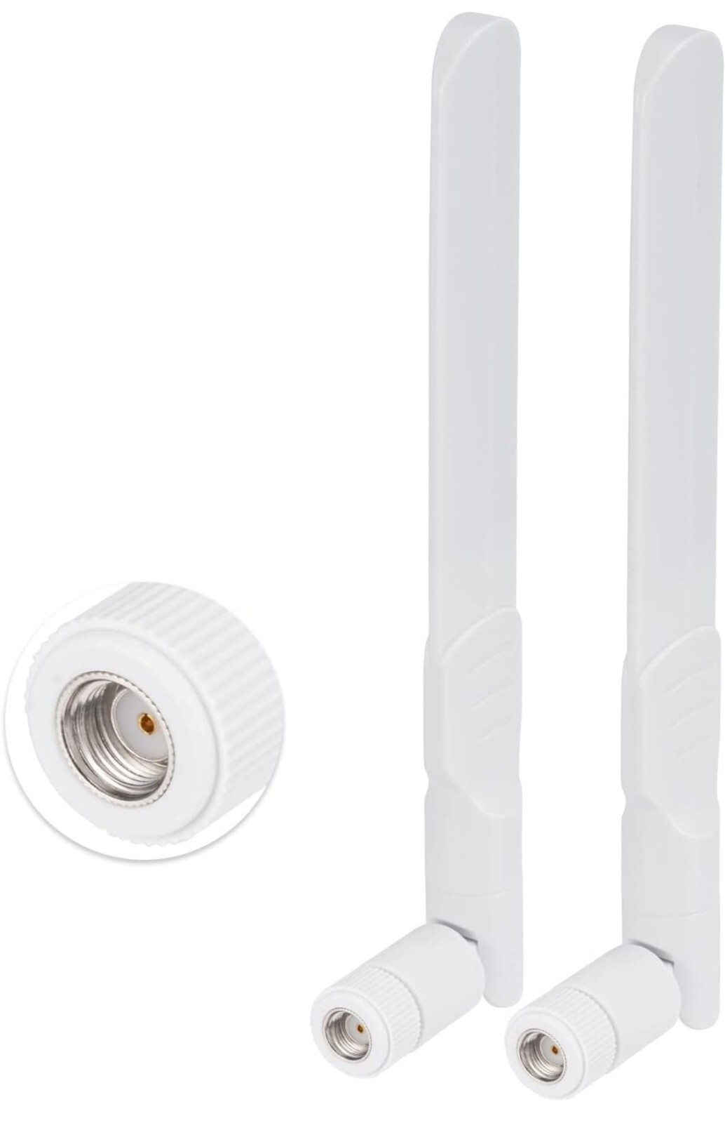 Bingfu Dual Band WiFi 2.4-5-5.8GHz 8dBi MIMO RP-SMA Male White Antenna 2-pack