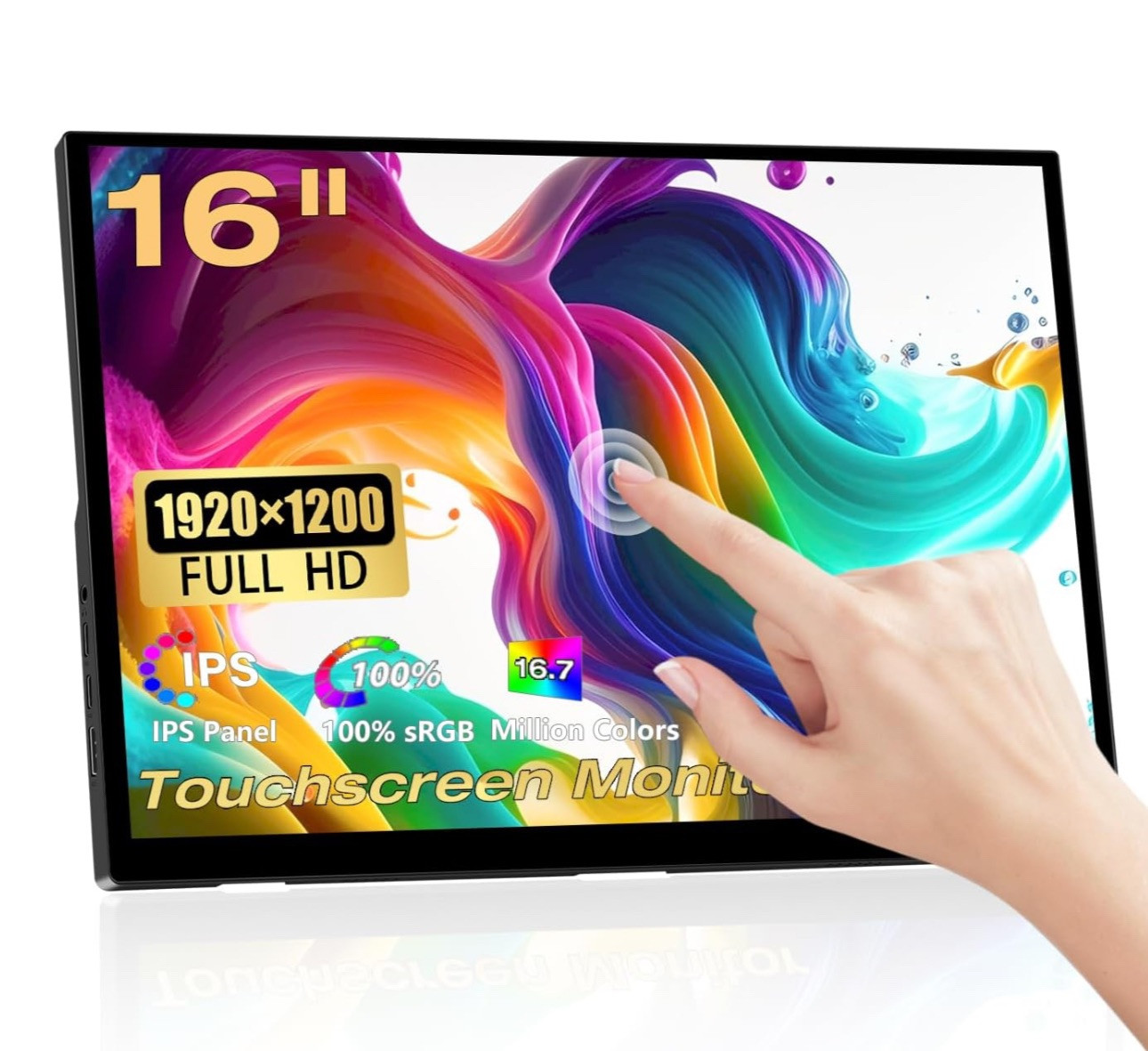 Portable Touchscreen Monitor 16” Laptop Monitor FHD 1920x1200P IPS.C3