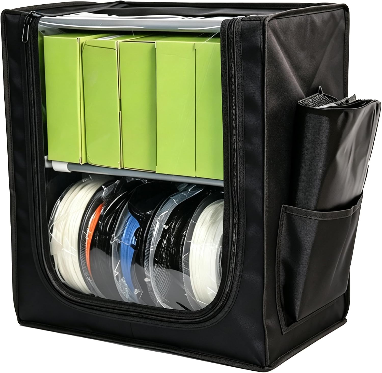 3D Printer Filament Rack - 2 Tiers Metal Filament Storage with Cloth Cover,Moist