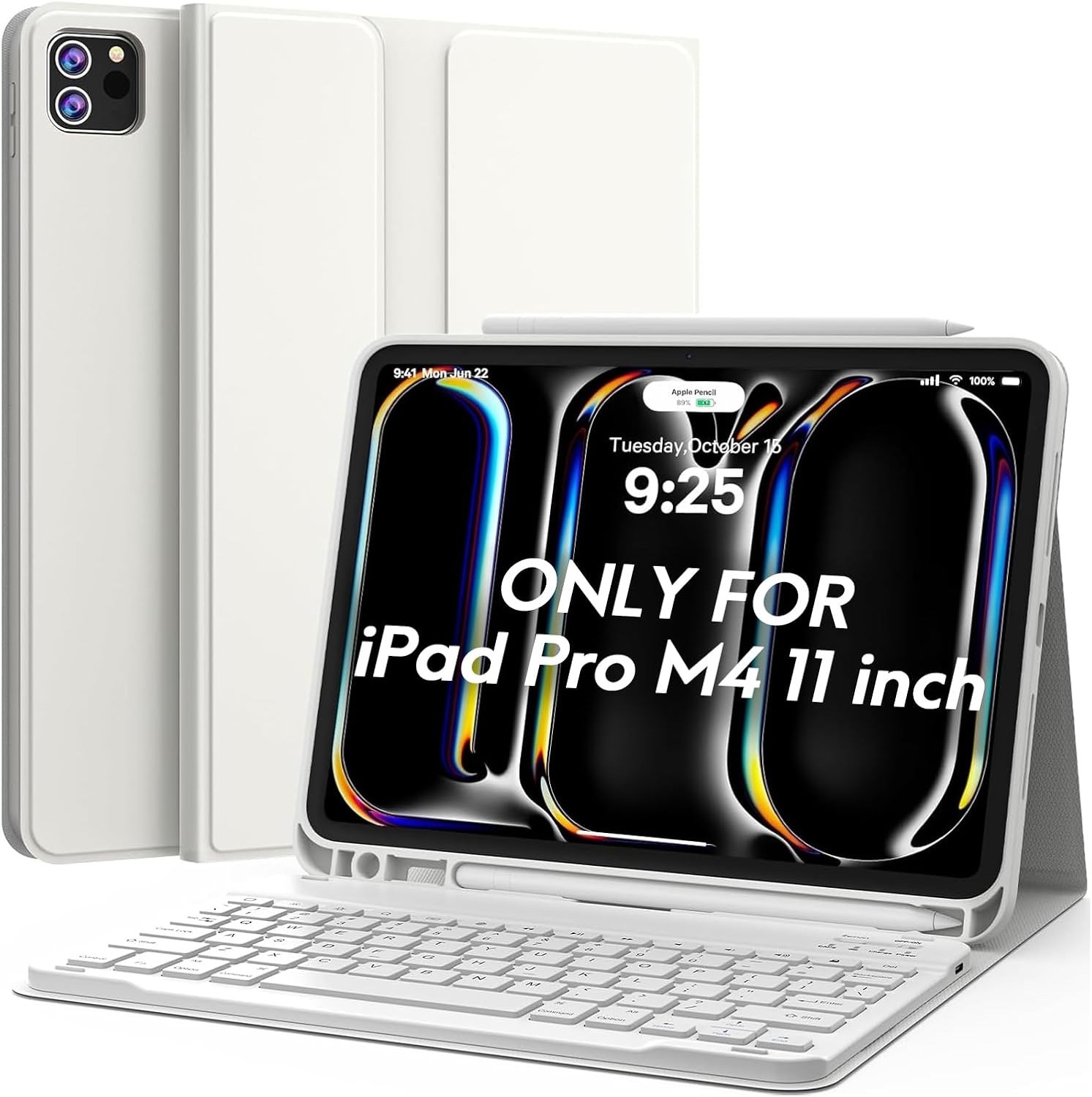 CHESONA Keyboard Case for iPad Pro 11 inch (M4-2024/M5-2025) WHITE