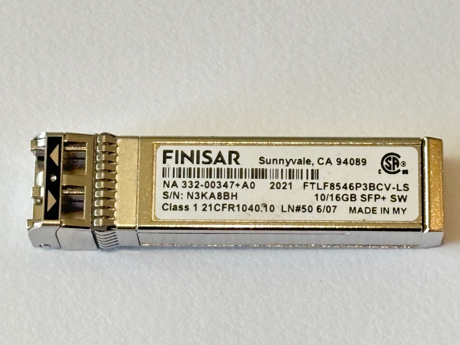 Genuine Finisar FTLF8546P3BCV-LS SPF+ 10.3 Gb/s 14.025 Gb/s FC 850nm 100m MMF LC