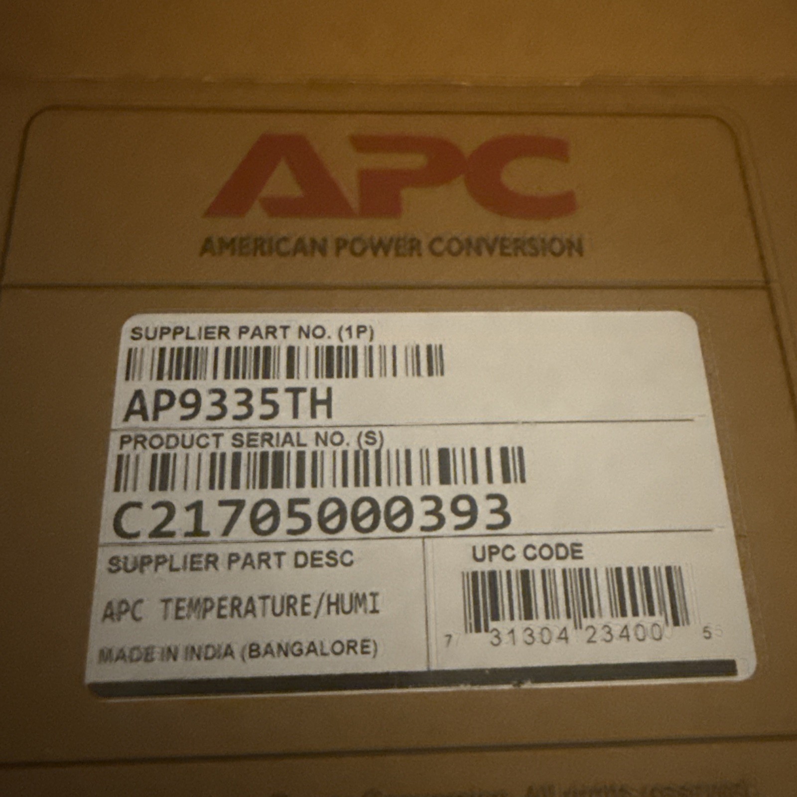 APC AP9335TH Temp and Humidity Probe