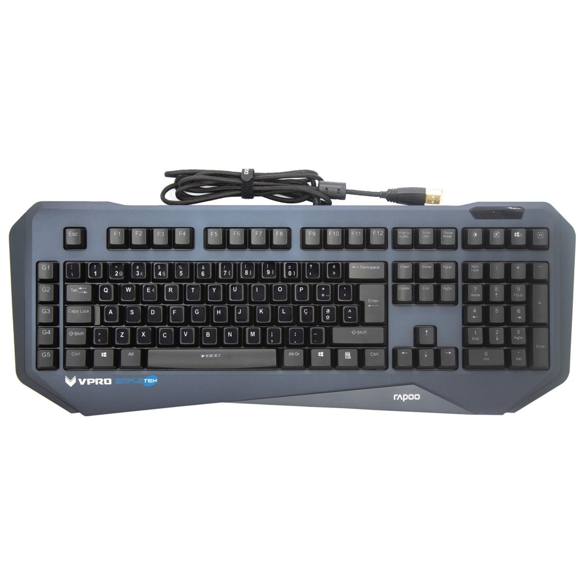 Rapoo V800 Mechanical Gaming Keyboard RGB USB QWERTY Portoguese Black