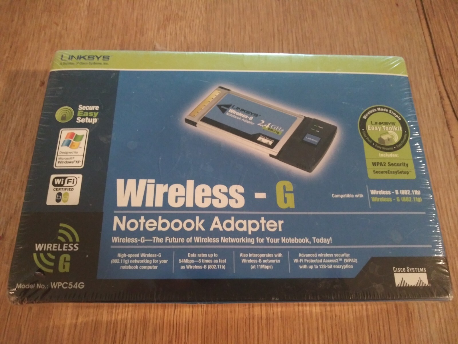 Cisco Linksys WPC54G Wireless-G Notebook Adapter CardBus Adaptor Card Laptop PC