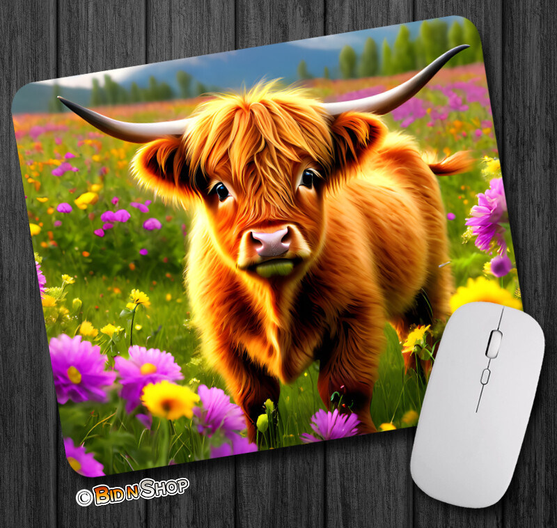 Cute Baby Highland Cow YOU CHOOSE - Mouse Pad / PC Mousepad - Scotland Nice GIFT