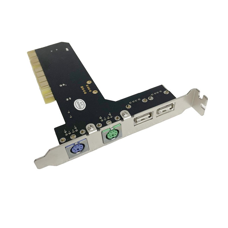 Keyboard Mouse Adapter Card PCI 32bit to 2x PS2 PS/2 + 2x USB 2.0 Port for PC