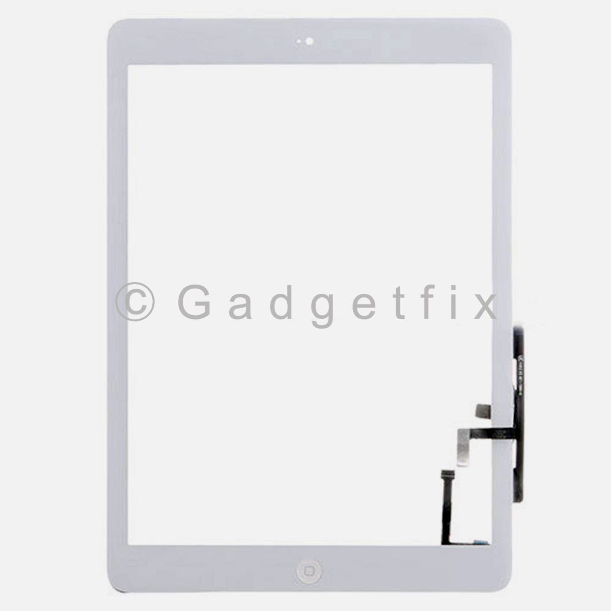 USA New White Touch Screen Glass Digitizer For iPad Air + Adhesive + Home Button