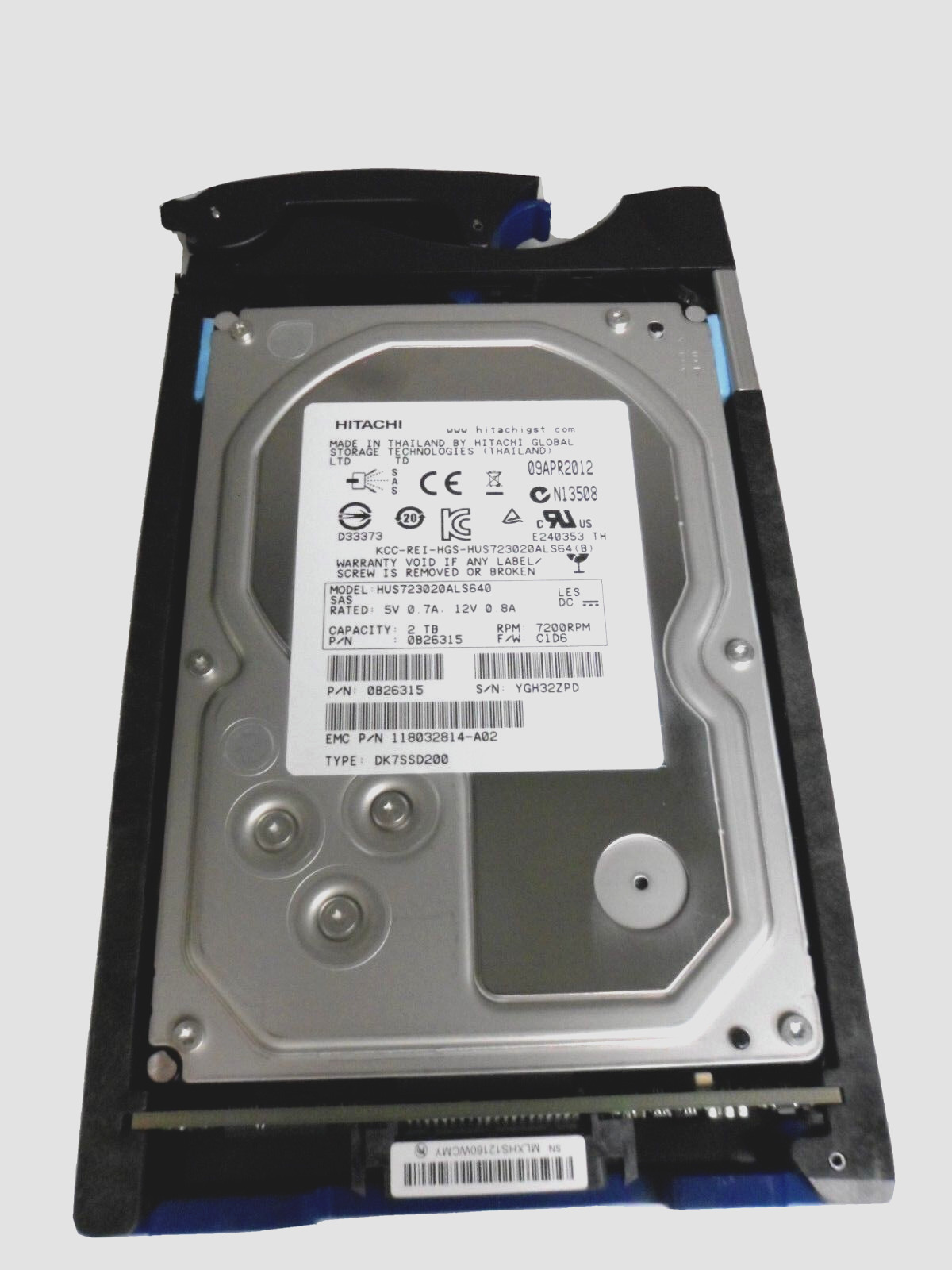 EMC 2TB 7.2K RPM 3.5" VMAX Hard Disk Drive In Tray 005049816