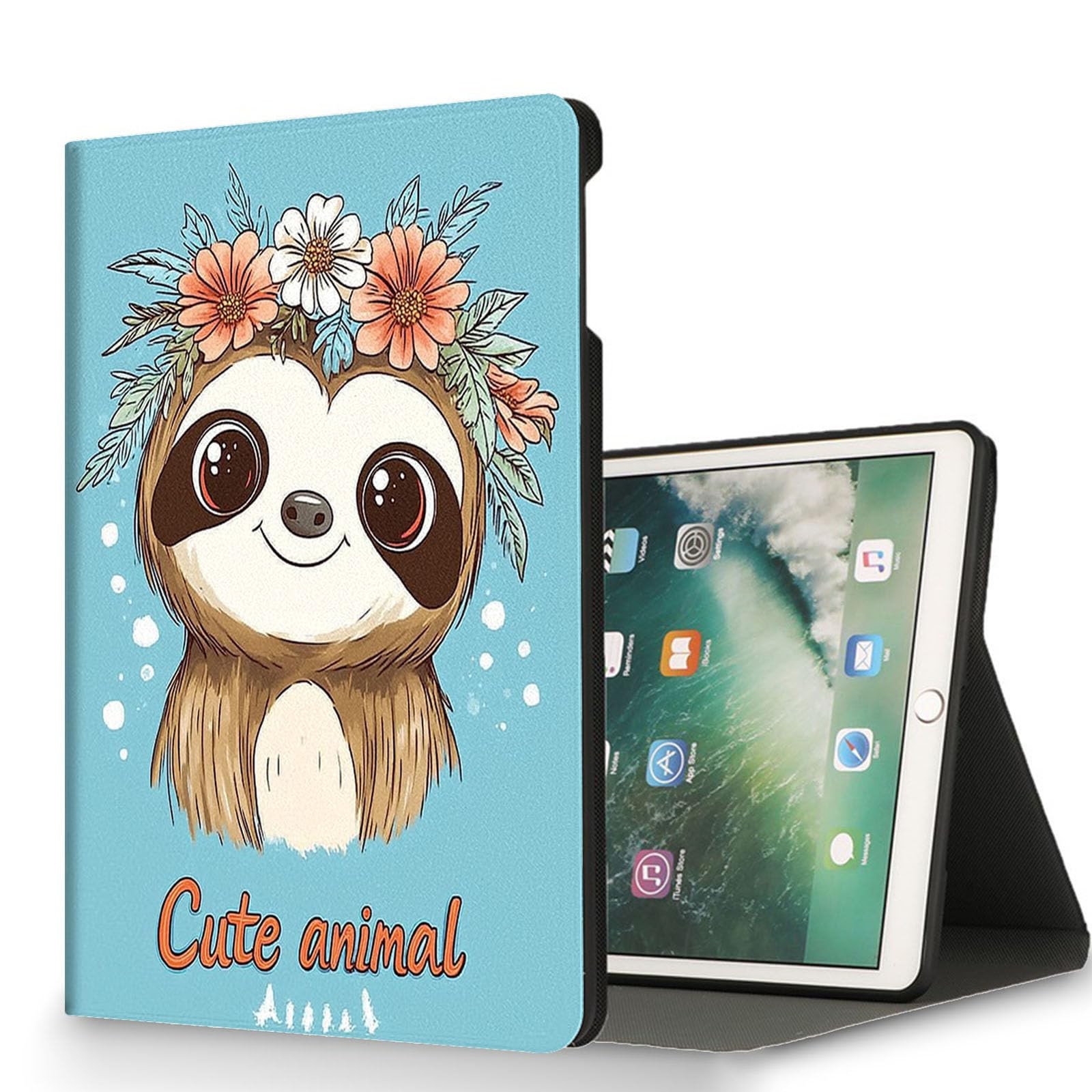 RUUHLJLET Microsoft Surface Pro 8-13" 2021 Tablet Case,Auto - Cute Sloth Floral
