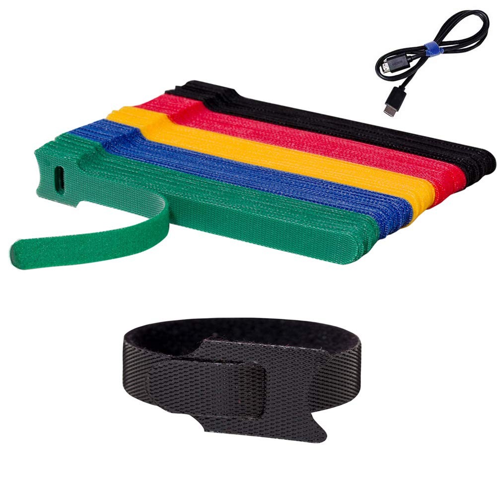 BALABALA 100PCS Cable Ties 6 Inch  Reusable Fabric Fastening Straps for Cord ...