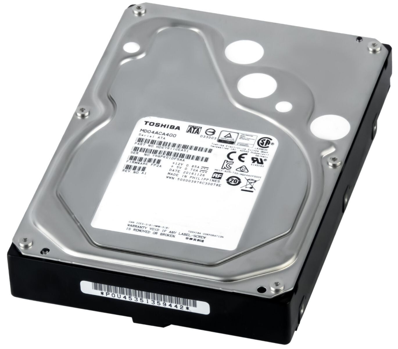 HARD DRIVE TOSHIBA MD04ACA400 4TB 7.2K 64MB SATA III 3.5''