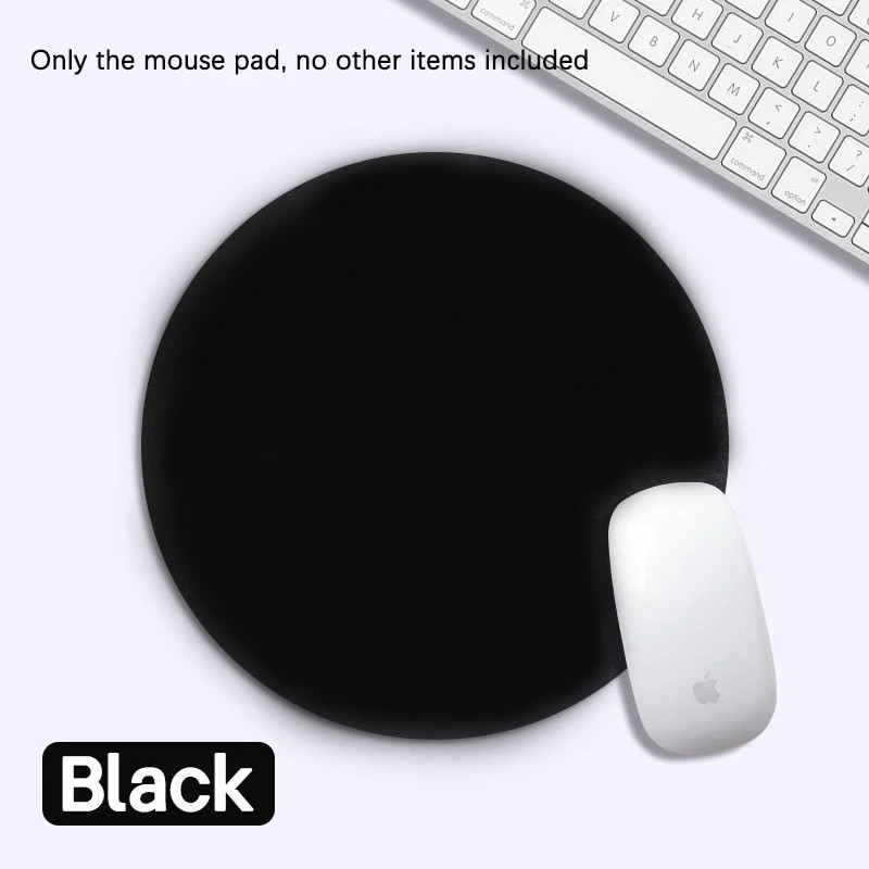 Round Leather Mouse Pad Solid Color Non-Slip Office Gaming Laptop Desk Mat
