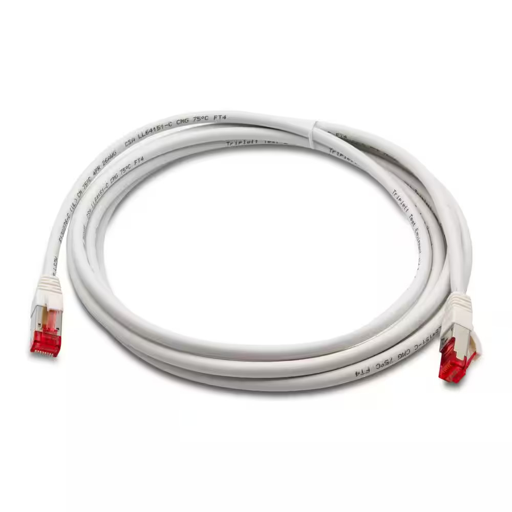 10 Ft. Cat 6A 10 GBPS Professional Grade SSTP 26 AWG Patch Cable, White