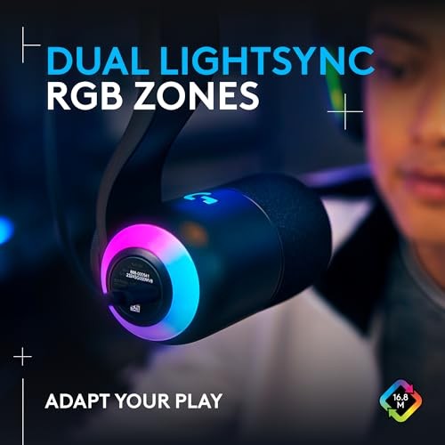 LOGITECH G YETI GX DYNAMIC RGB GAMING MICROPHONE, PODCAST MICROPHONE -  BLACK