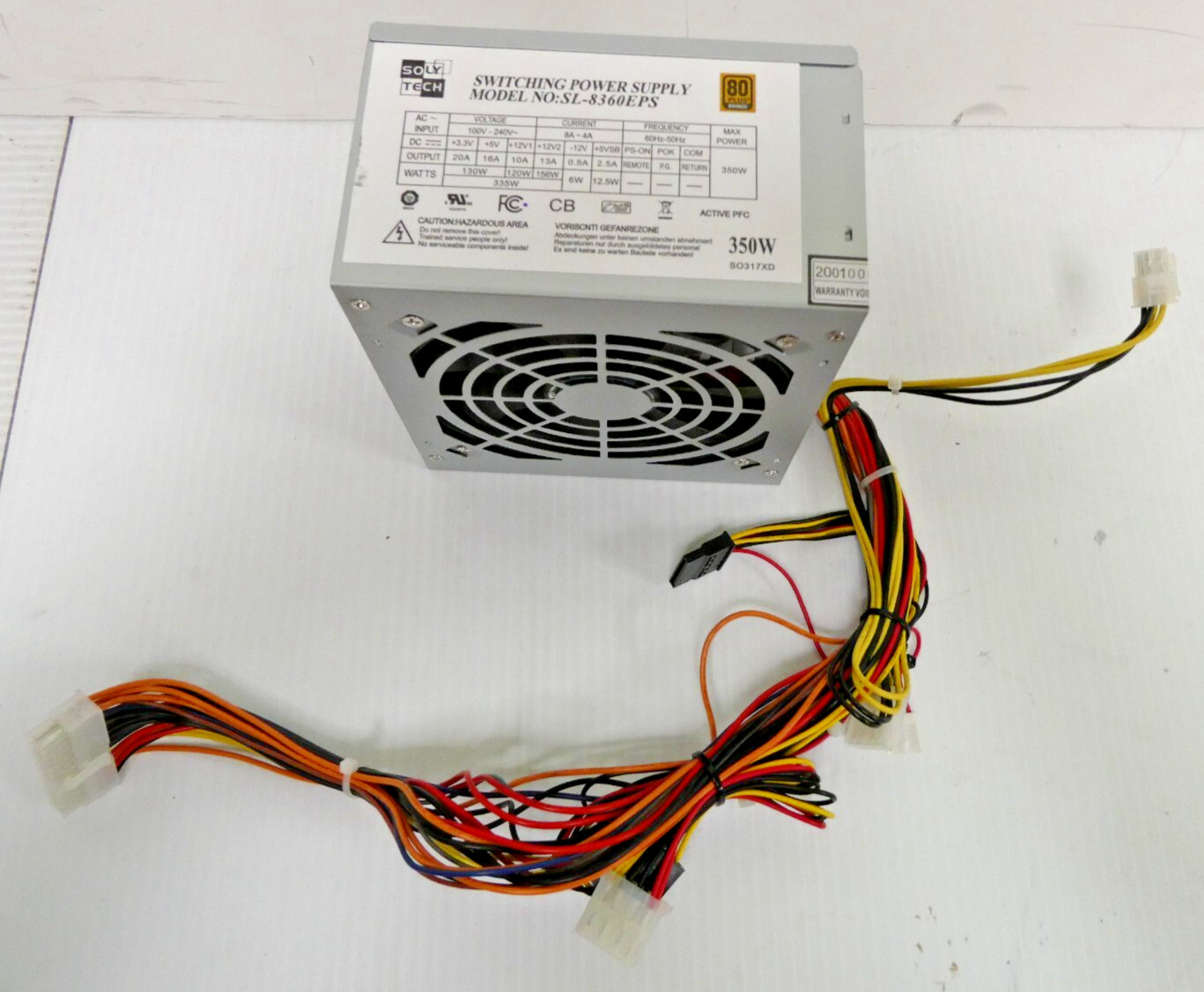 Soly Tech 350W Switching ATX Power Supply SL-8360EPS 80 Plus Bronze