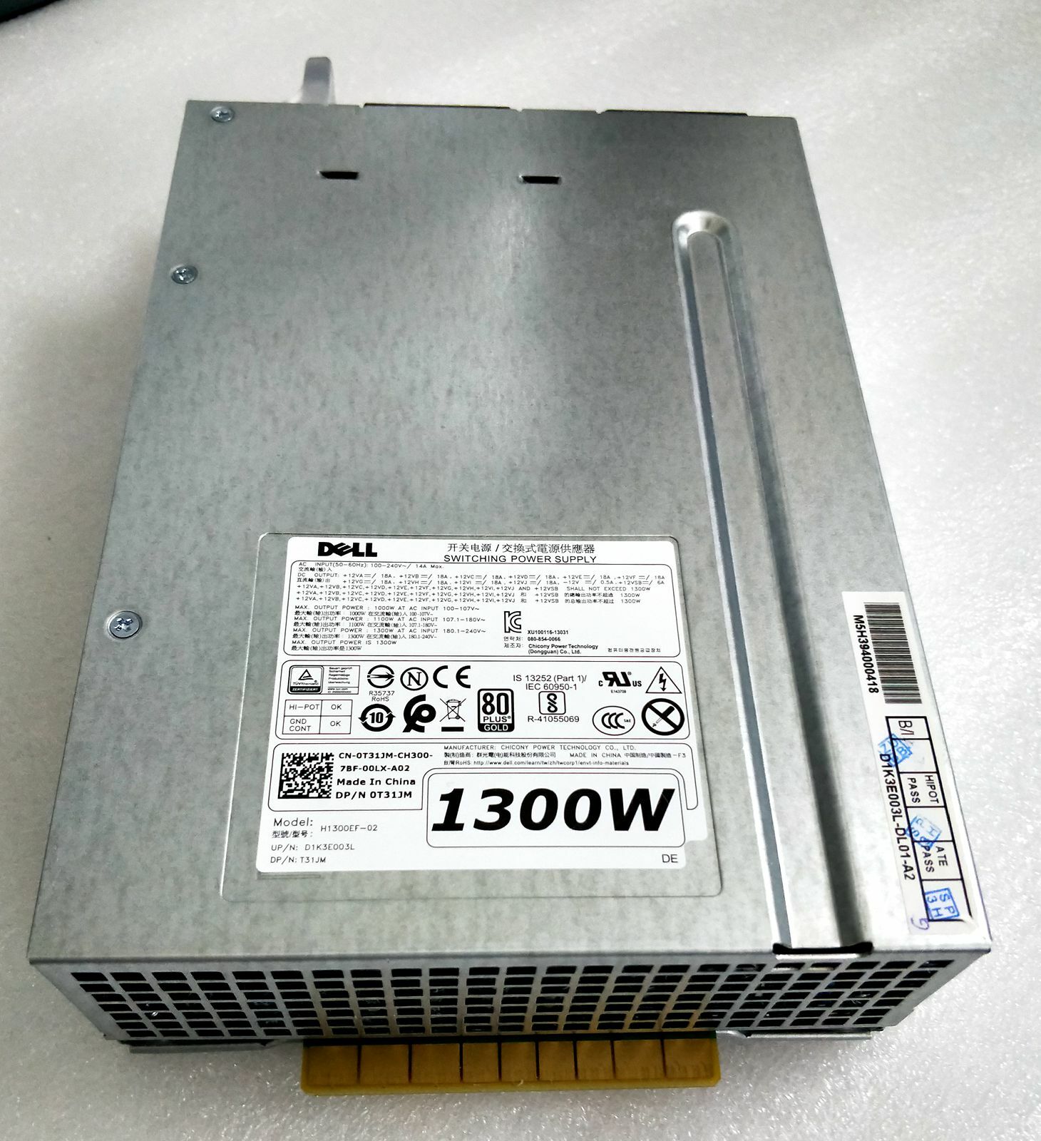 Genuine H1300EF-02 1300w server PSU FOR DELL T7910 T5810 T7810  T31JM 0FT7T6