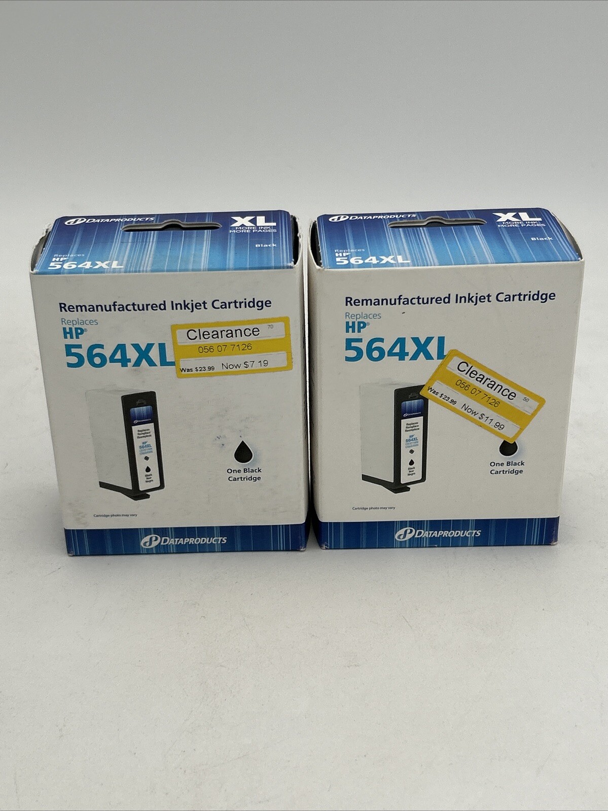 Dataproducts Black 564XL High Yield Ink Cartridge Compatible W/ HP Set Of 2 New