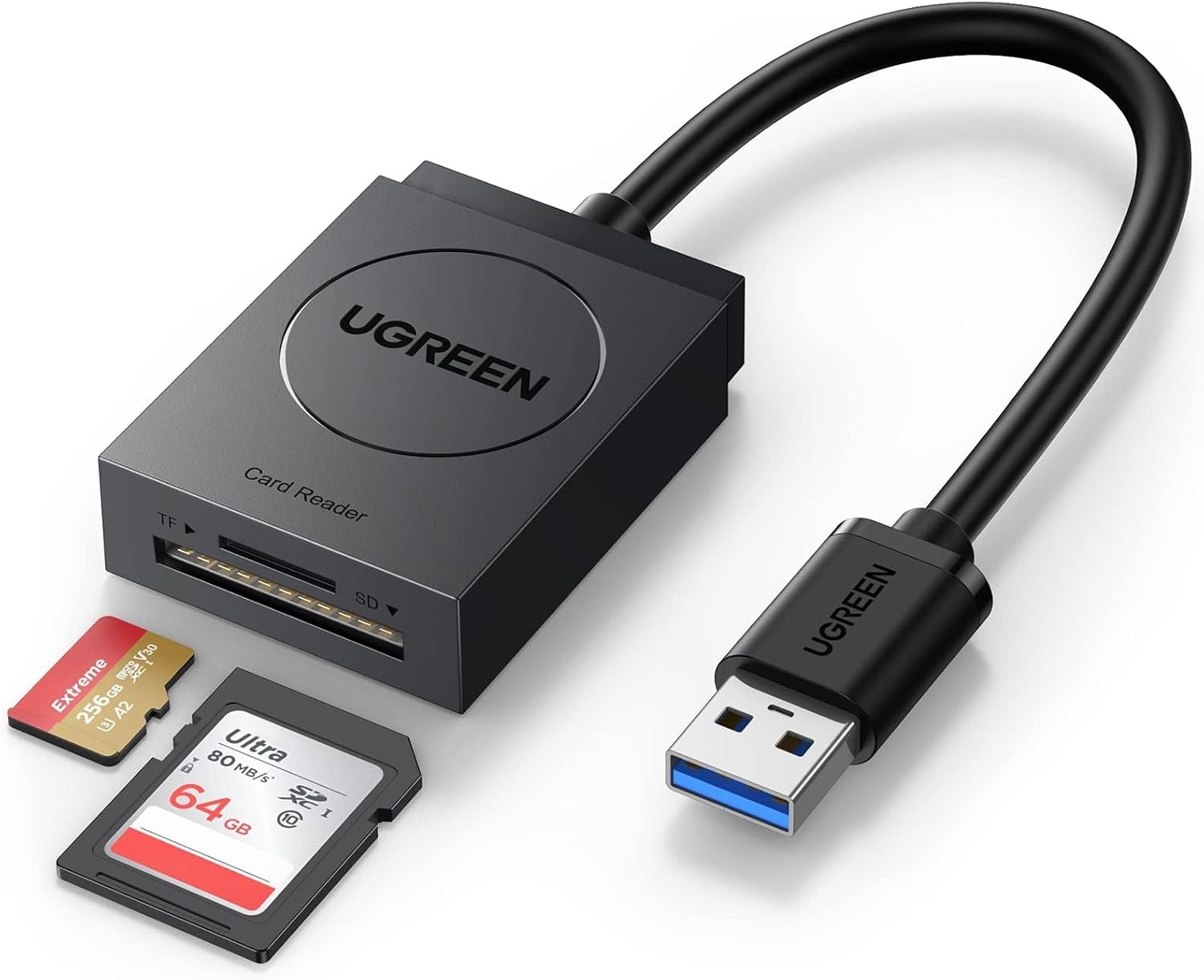 USB 3.0 SD Card Reader Dual Slot Micro SD TF Memory Card Adapter 5Gbps UHS-I