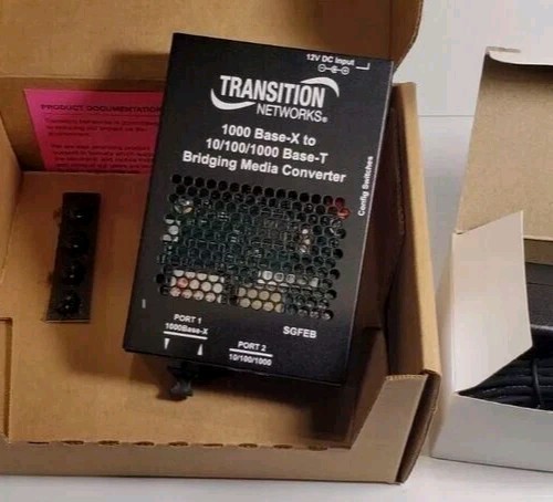 1000 Base-X to 10/100/1000 Base-T Bridging Media Converter Transition Networks 