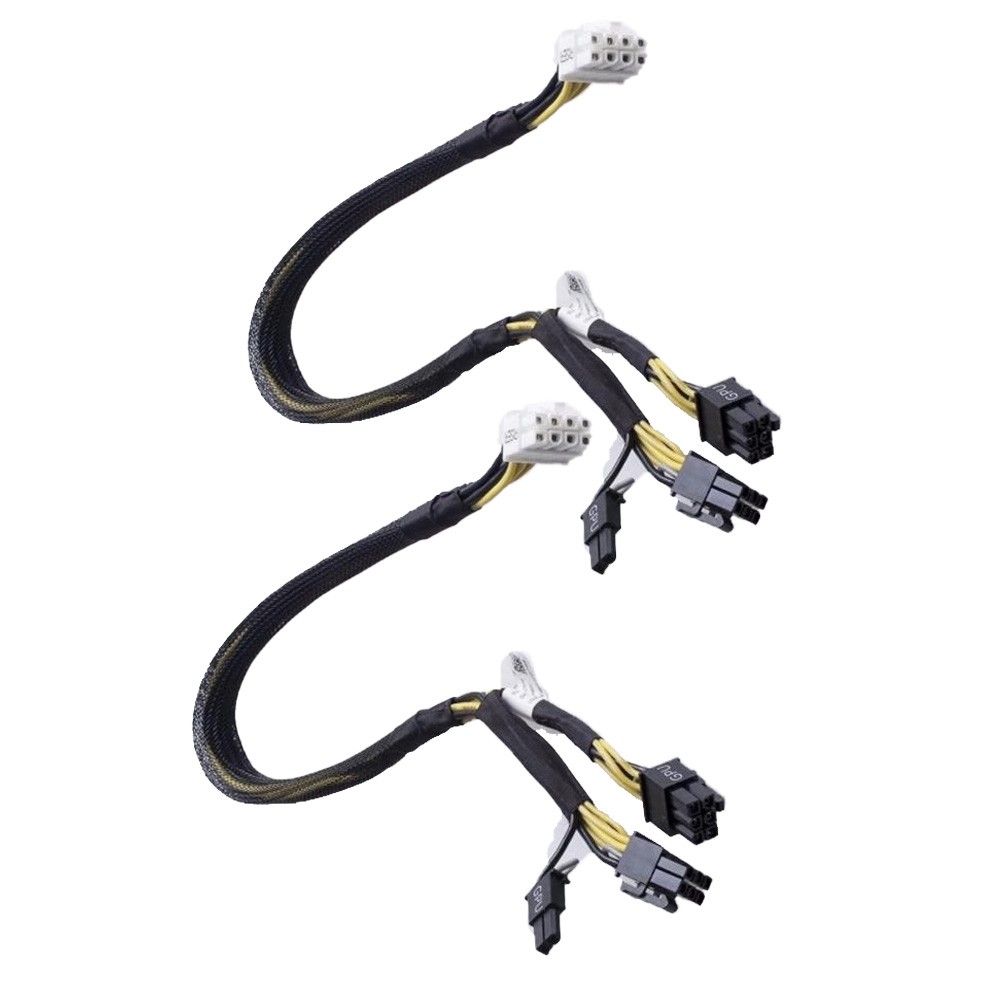 2PCS Power Adapter Splitter Cable Fit For Dell PowerEdge T620 T630 T640 GPU