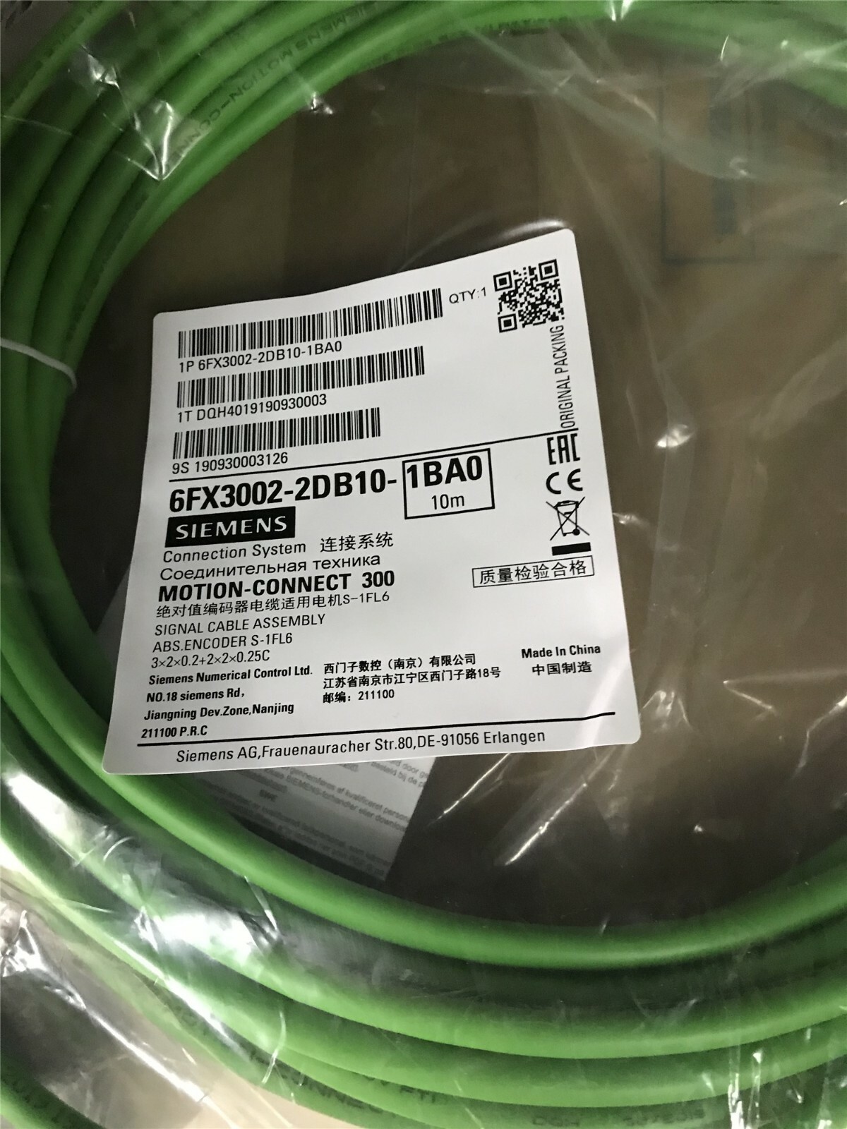 6FX3002-2DB10-1BA0 Siemens Cables FactorySealed New In Box Spot Goods